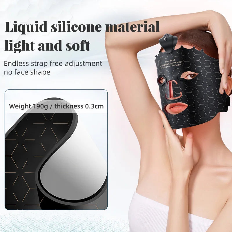 Silicone Led Face Mask Light Therapy 7 Colors Red Light Therapy Anti Aging Acne Pore Oil Control Skin Tighten Whiten Home Use