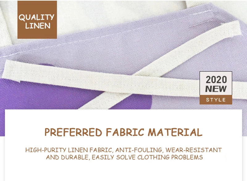 unframed Fashion Kitchen Apron for Men Women Kid Lemon Desserts Printed Cotton Linen Sleeveless Aprons Home Cooking Baking Clean