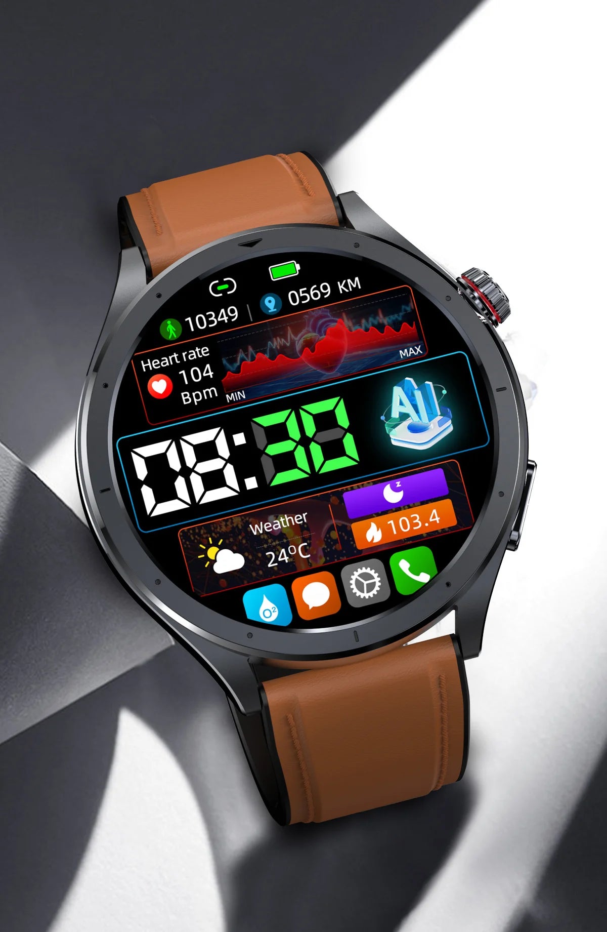 2026 New Body Fat Analysis Health Smart Watch ECG+PPG Uric Acid Blood Pressure Blood Oxygen Clock Call Smart Watch For Men Women