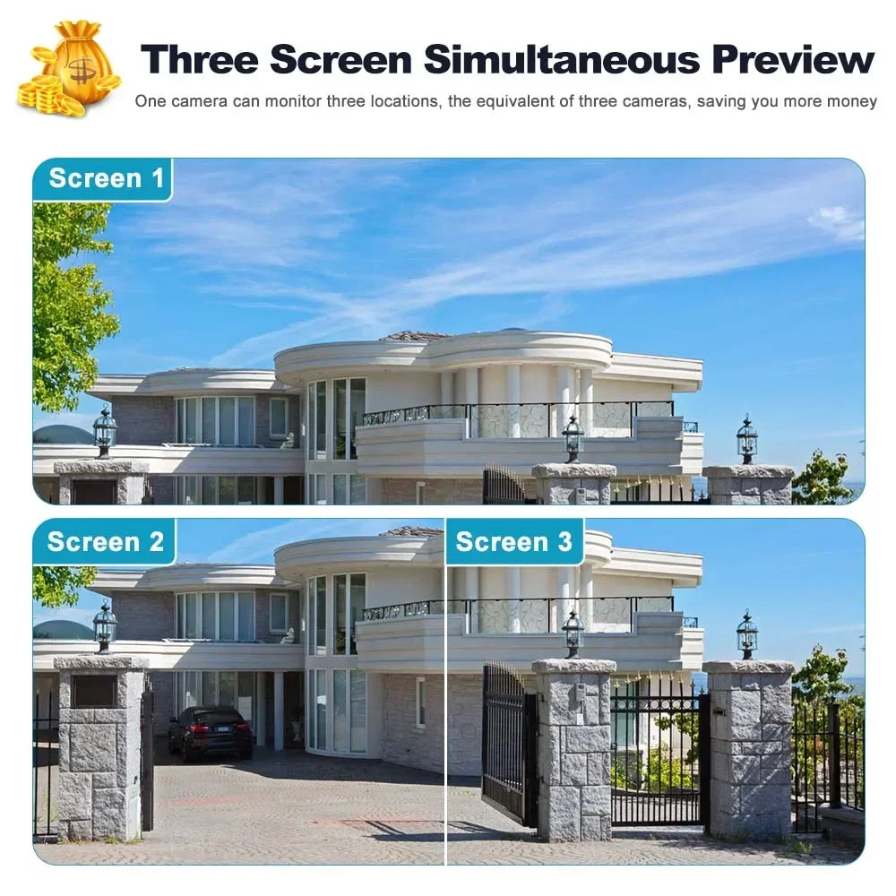 ICSEE Smart WIFI Security Camera 12MP 8K Three Lens 8X Zoom Outdoor HD Video Surveillance IP Cameras IPTV CCTV PTZ Auto Tracking