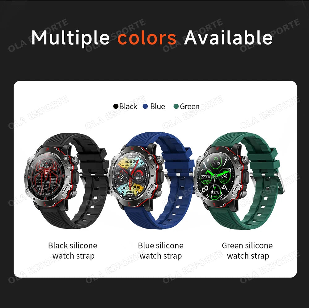 GPS Smart Watch 5ATM Waterproof Built-in Dual-band GNSS GPS Motion trajectory Military Sport Smartwatch Men 2025 New For Android