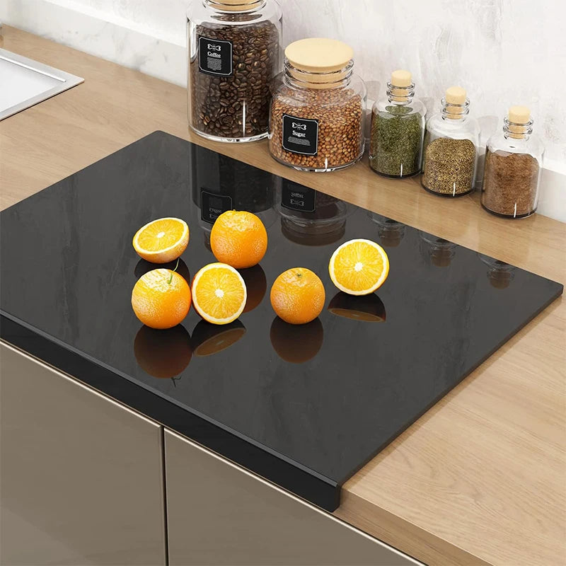LMETJMA Acrylic Cutting Board with Lip Non Slip Cutting Board for Countertop Protector Durable Kitchen Chopping Board JT324