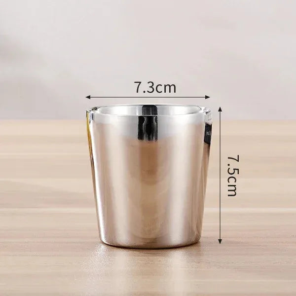 Glossy Surface Beer Mugs Double-Wall Stainless Steel Water Cup Coffee Tea Anti-scalding Party Mug Drinkware Customization Logo