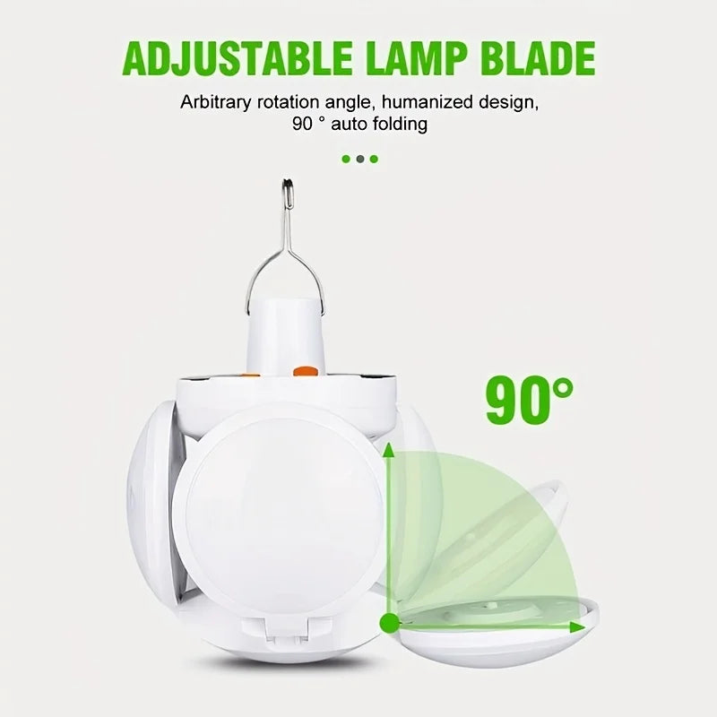 Rechargeable LED Camping Lantern With folding LED floodlight Portable Tent Light With 3 Light Modes For Camping, Hiking, Fishing