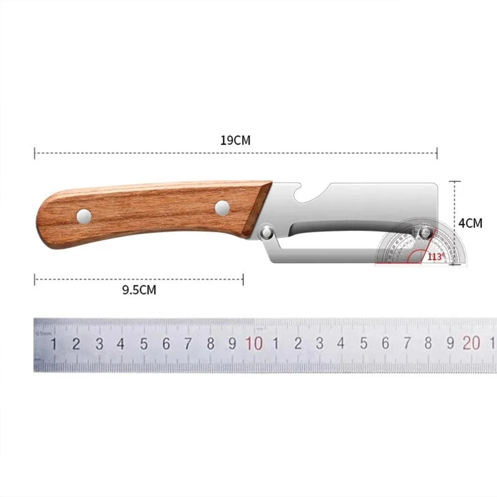 Stainless steel peeler with wooden handle for peeling and slicing fruits and vegetables | Durable and smooth operation