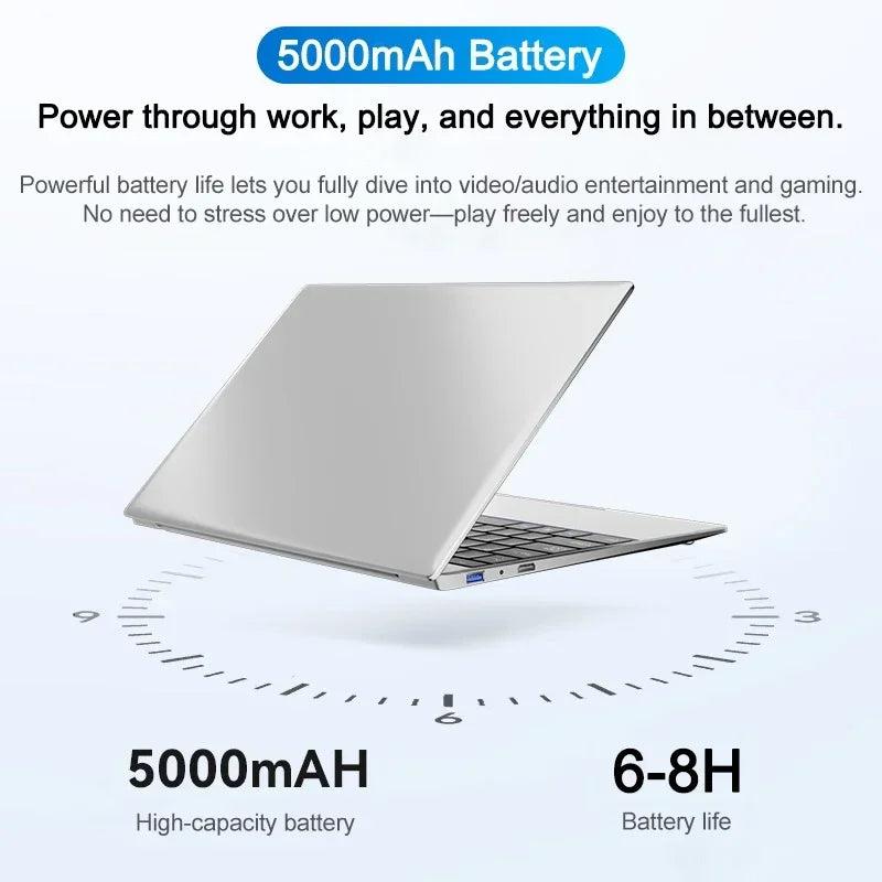 15.6" Thin Body Laptop I7-8650U Processor Large Memory 2TB M.2 SSD Windows 11 Home Business Portable Computer