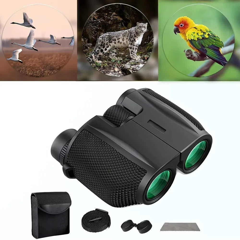 Binoculars 10X25 HD Mini Portable Telescope BAK4 FMC Coated Telescope Outdoor Bird Watching Hunting Travel Camping Ball Game