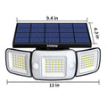 6000mah Light All Night Outdoor Solar Lights With 3 Modes Two Motion Sensors Wall Lamp Street Light For Garden Yard Path Garage