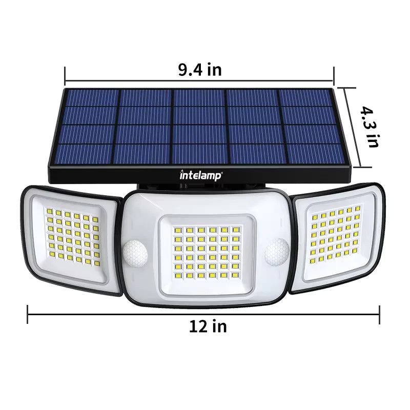6000mah Light All Night Outdoor Solar Lights With 3 Modes Two Motion Sensors Wall Lamp Street Light For Garden Yard Path Garage