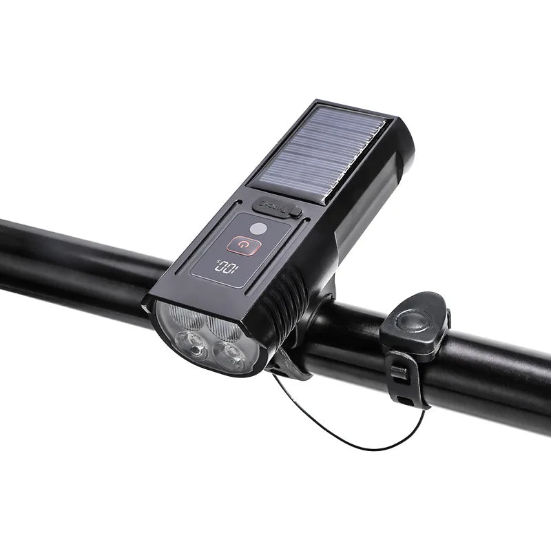 Bike Smart Light Front LED Bicycle Light with Horn Type-C Charging MTB Head Lamp Waterproof Flashlight Road Cycling Accessories