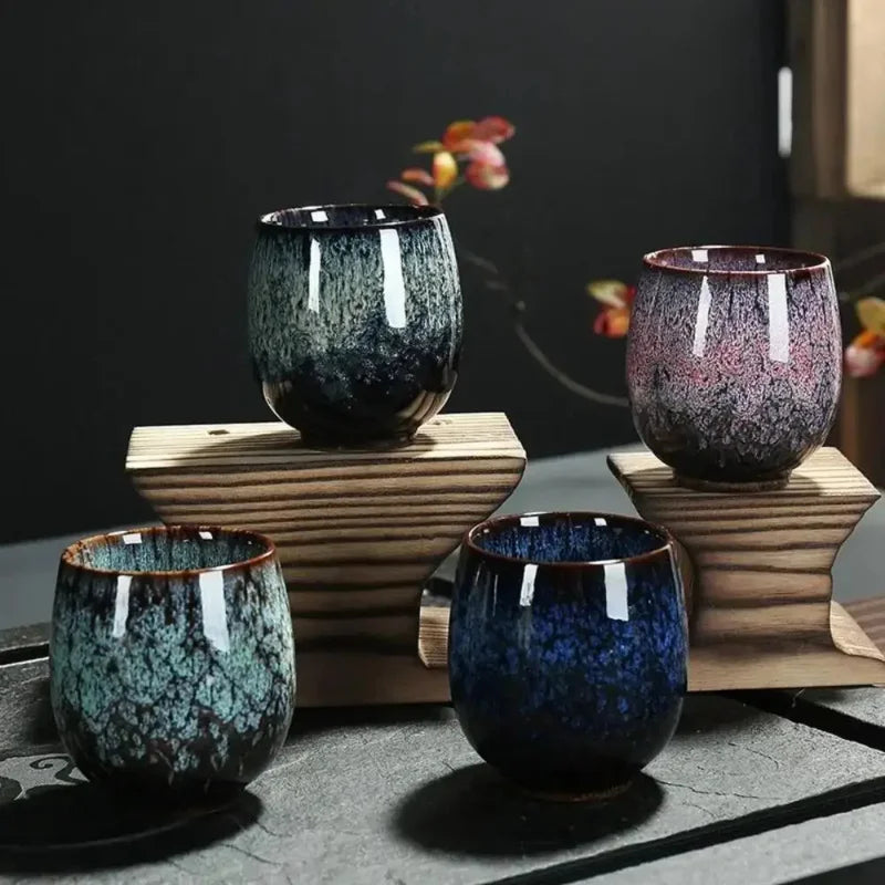 1/5pc Colorful Reactive Glaze Ceramic Coffee Mug 170ml Ceramic Espresso Tea Cup Home Office Lacquered Water Cups Drinkware
