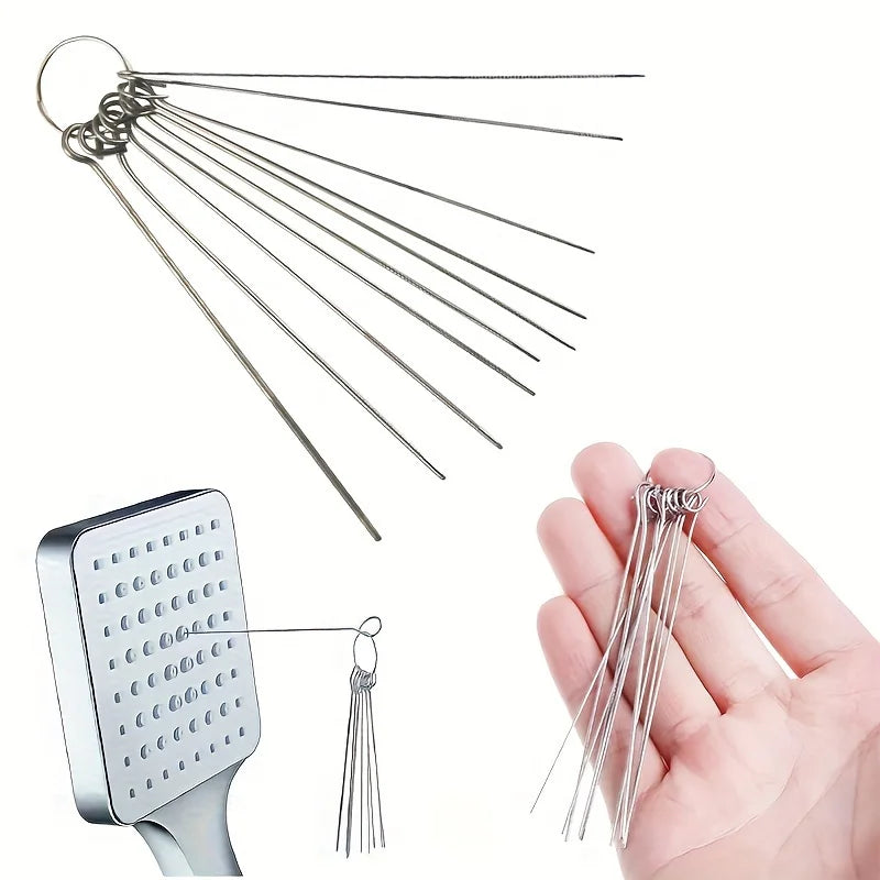 10pc Set of Shower Hole Cleaning Brush Artifact Bathroom Toilet Shower Head Gap Needle Cleaning Dredging Small Brush Cup Washing