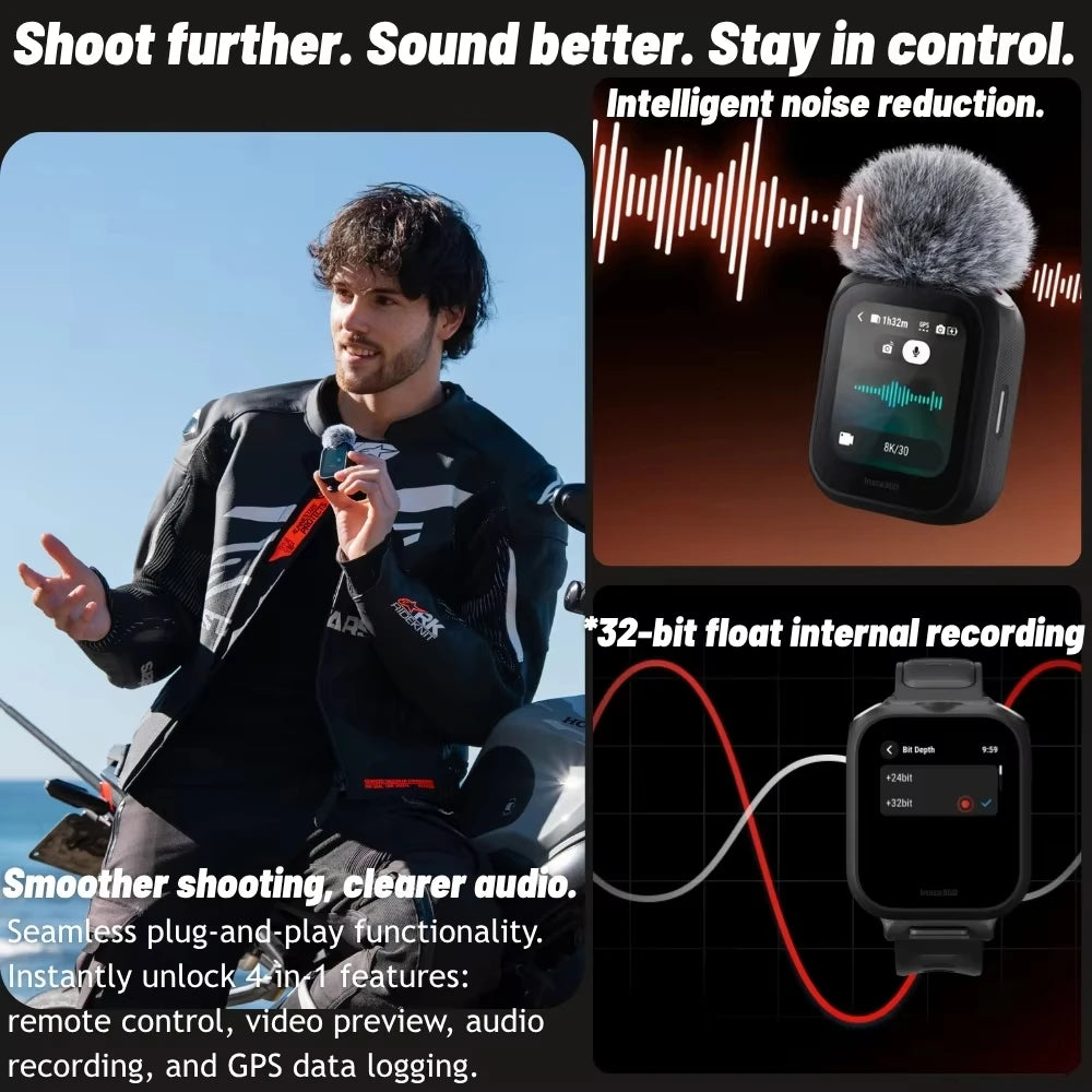 Insta360 X5 GPS Preview Remote With Built-in Mic All-in-one Watch Control For Ace Pro 2 Original Accessories