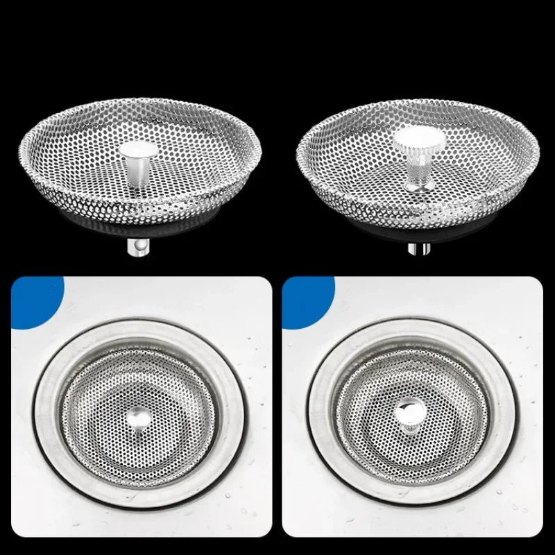 Waste Plug Kitchen Sink Strainer Replacement Basin Drain Filter Stainless Steel Shower Hair Catcher for Bathroom Accessories
