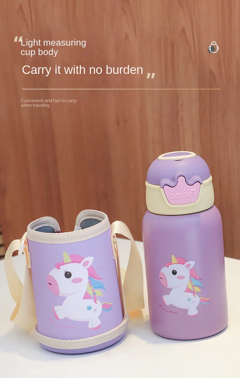 500ml Unicorn Kids Thermos Bottle Cute Children's Thermal Water Bottle Stainless Steel Thermos Mug For Student Water Cup