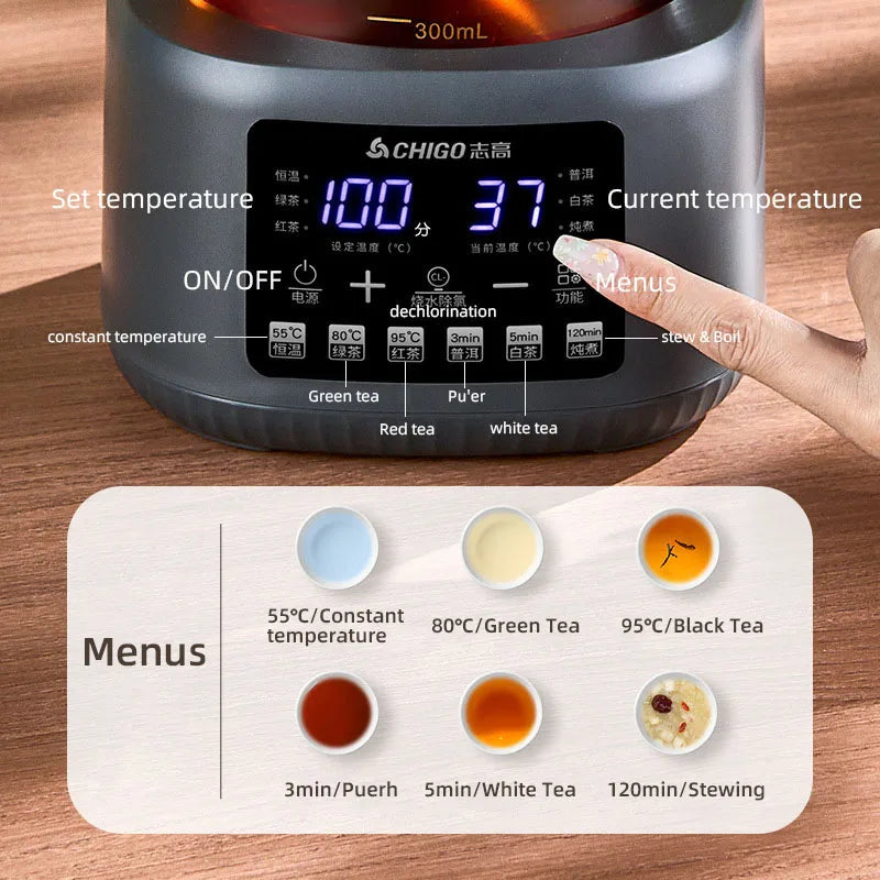 1.3L Steam Spray Tea Kettle Multifunctional Electric Kettle Baby Constant Temperature Milk Regulator 72h Thermostatic Kettle