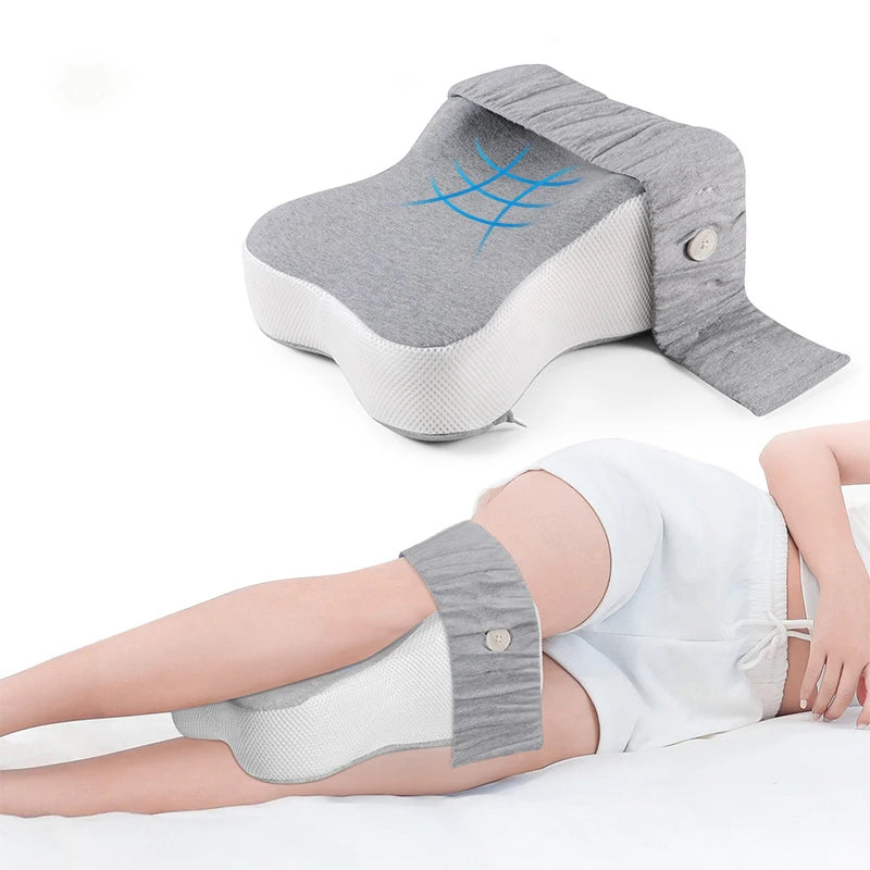 Long 14”Knee Pillow for Side Sleeper Fully Support Thighs and Knees for Required Knee Separation- Leg Pillow - Large, Gray