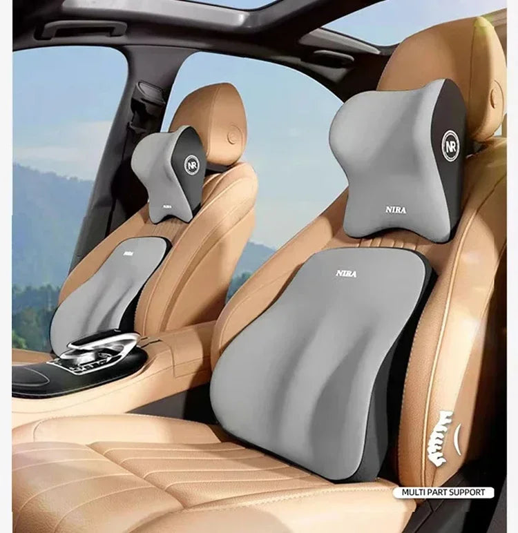Memory Foam Car Universal Headrest Lumbar Cushion Back Cushion Lumbar Pillow Car Comfort Neck Pillow Car General Accessories