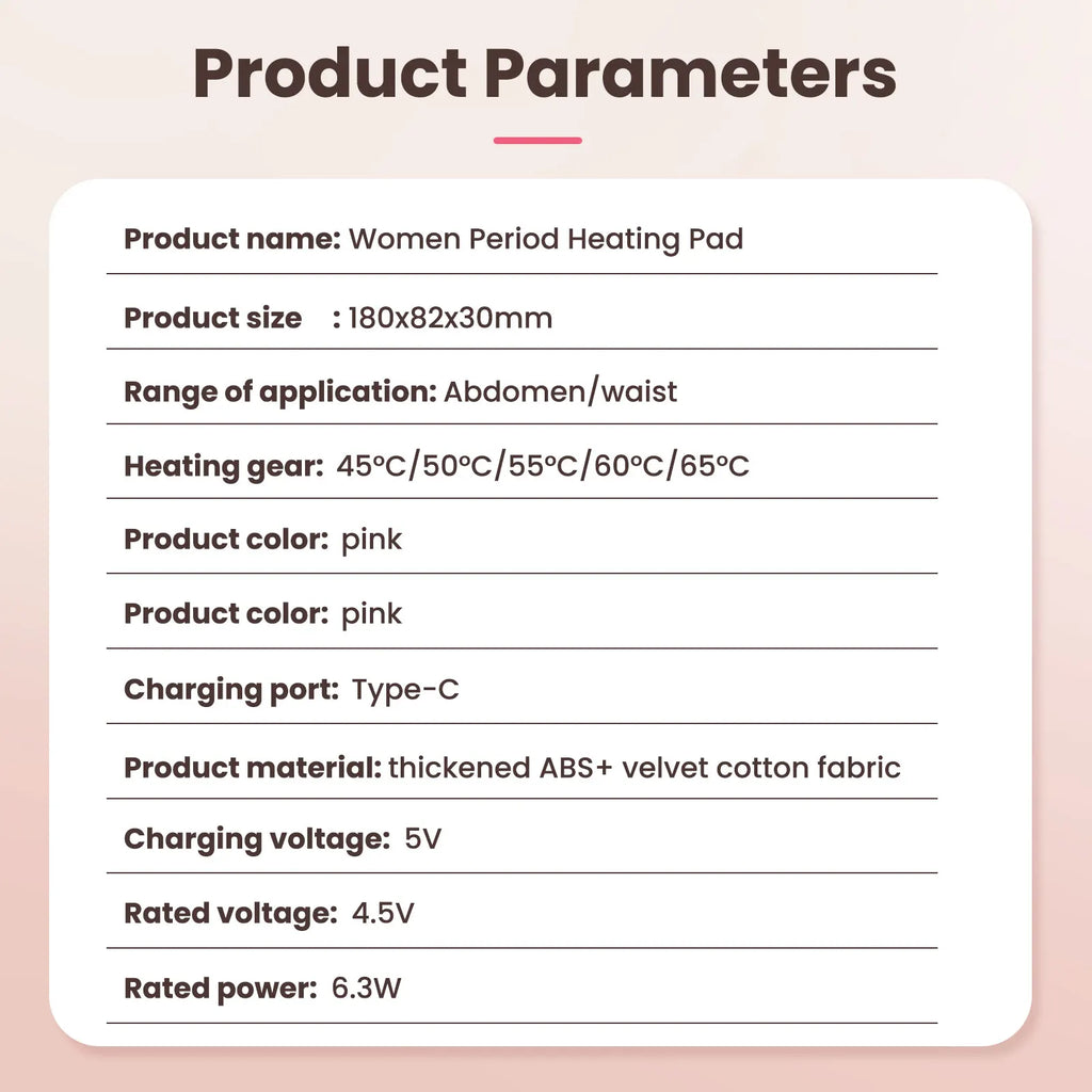 Women's Intelligent Menstrual Heating Belt 5-Speed Heat 4-Speed Vibration Massage Womb Warmer Nuangongbao Period Relief Waist Mat