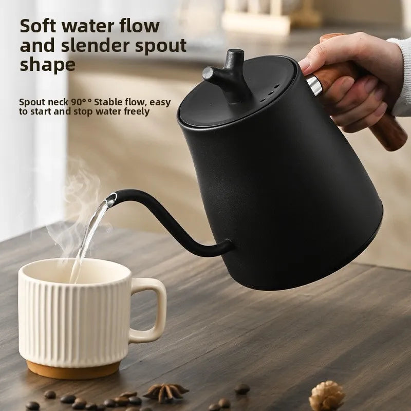 1000ML Stainless Steel Gooseneck Electric Kettle with Digital Temperature Control for Precise Brewing of Coffee and Tea
