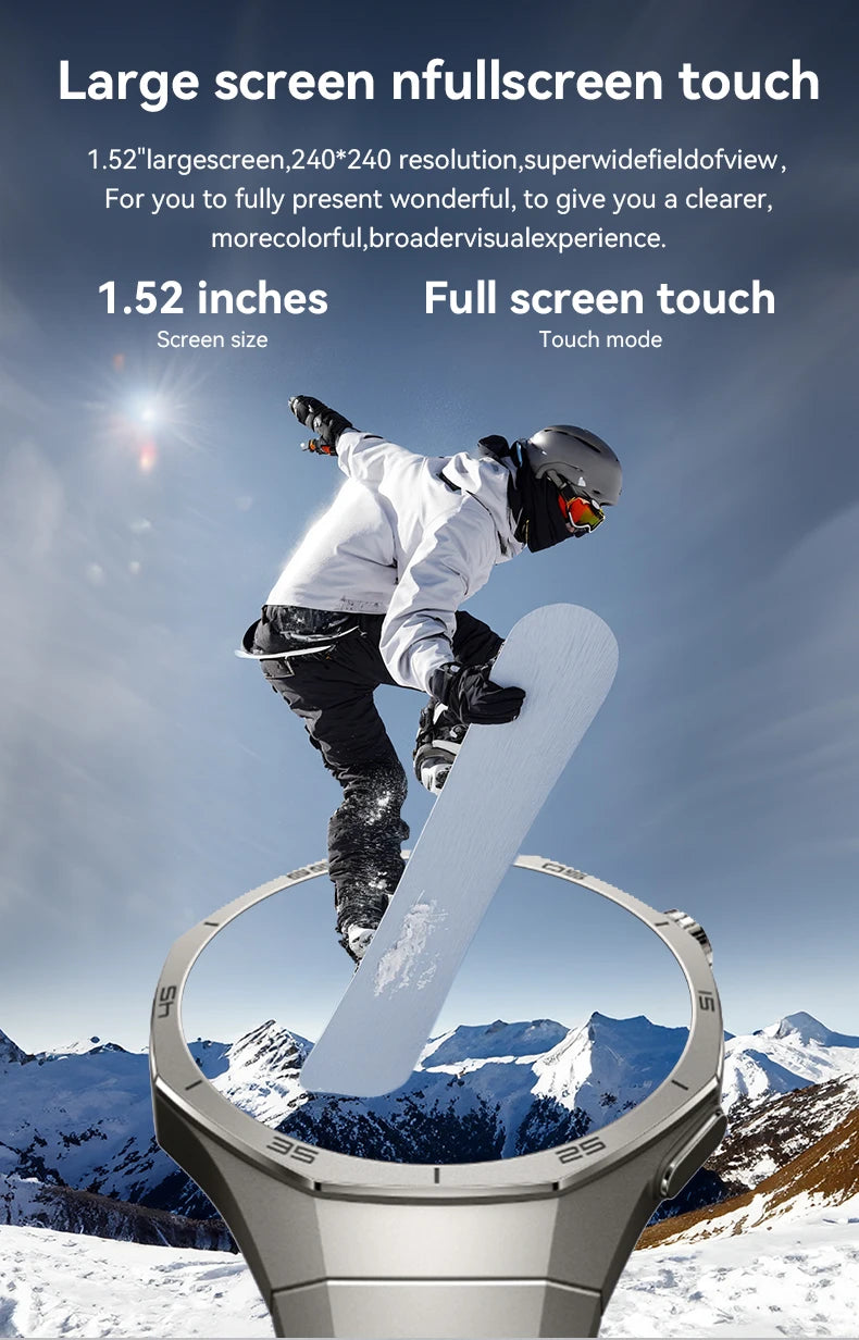 LAXASFIT 2025 New Smart Watch Men's 1.52 HD Screen Bluetooth Talk Heart Rate Monitor Men Women NFC Outdoor Sports Smart Watch