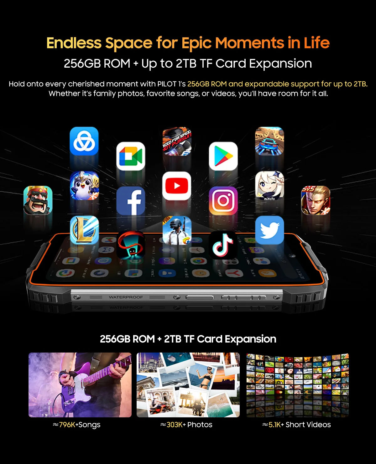 Blackview OSCAL PILOT 1 Rugged Phone 6.67" 90Hz IPS Display 6GB+256GB Android 14 Outdoor Smartphone with LED Flashlight GPS/NPC