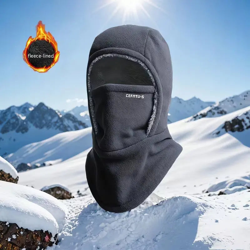 Fleece Balaclava Cycling Cap Cold-proof Windproof Warm Hood and Hat Thicken Thermal Ski Windproof Cap Women Men