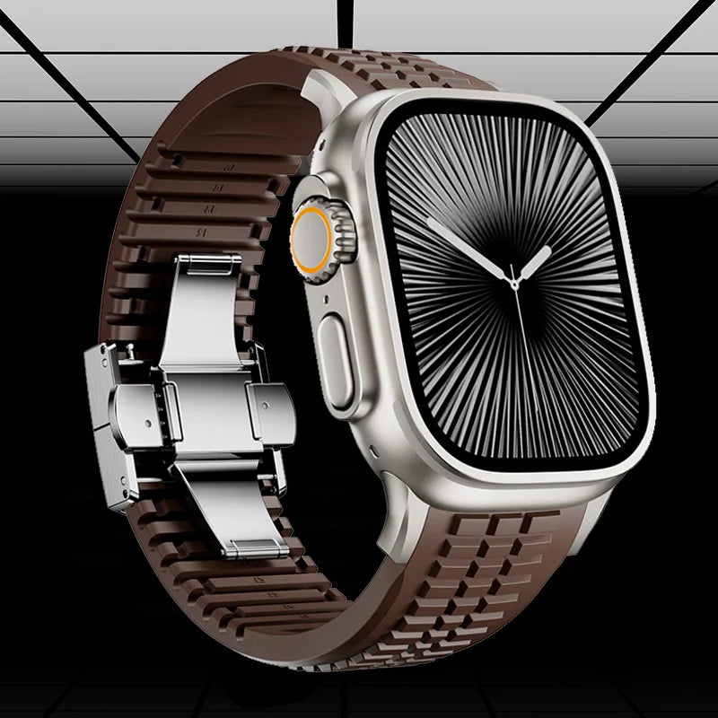 Silicone Sports Strap for Apple Watch Ultra 2/1 49mm Series 10 9 8 7 46mm 45mm 44mm Rubber Band for IWatch 6 5 4 3 42mm Bracelet