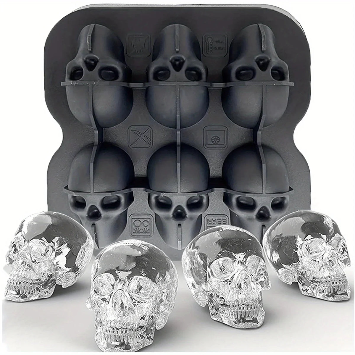Diamond Rose Gun ETC. Shaped Ice Cube Mold Food Grade Silicone Square Ice Cube Maker Tray High Quality Mold For Bar Making Drink