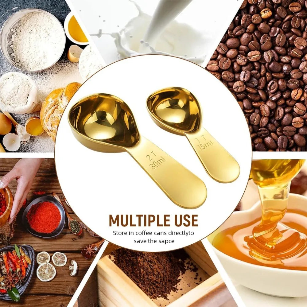 Stainless Steel Coffee Scoop, Coffee Scoops Short Handle, Tablespoon Measuring Spoons, for Coffee, Tea, Sugar, Kitchen Tool
