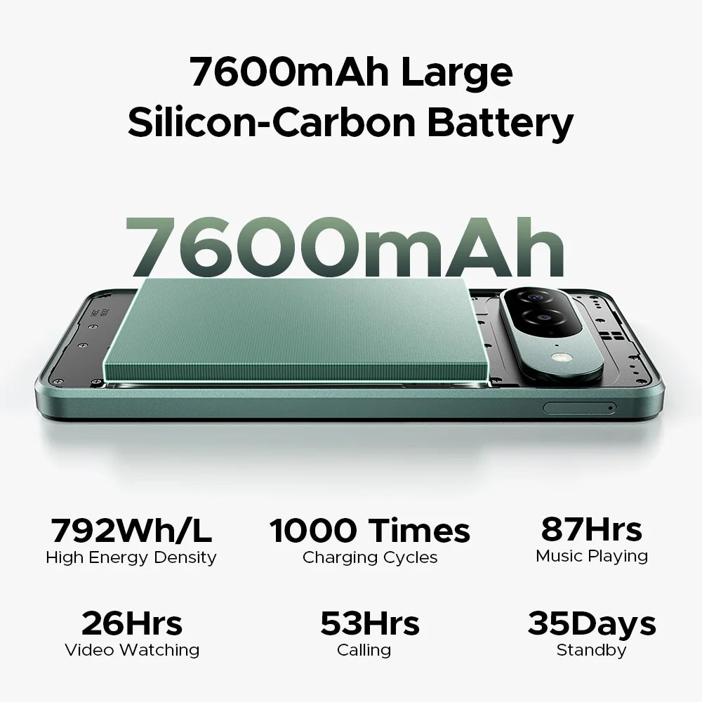 Global Version DOOGEE B10 Smartphone Android 16 7600mAh Battery 6GB 256GB 6.6'' Display 64MP AI Camera IP68 / IP69K Mobile Phone