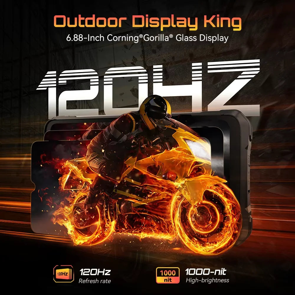[Ship From UK] CUBOT KingKong Power 5 Android 15 Rugged Smartphone G100 16GB(6+10) 128GB 15300mAh 6.88" 120Hz 64MP Camping Light