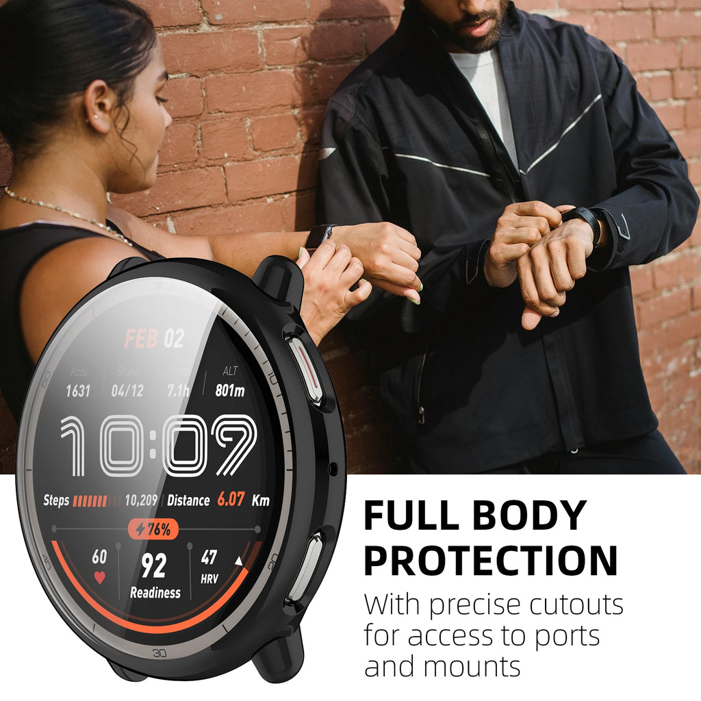 Case for Amazfit Active 2 Screen Protector Case Soft TPU All-Around Protective Bumper Cover Shell for Active2 Accessories