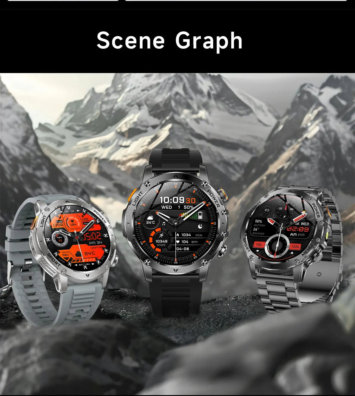 2025 New Military Grade Men 1000mAh Super Large Battery Smart Watch GPS 3ATM Waterproof Bluetooth Call Sports Fitness Smartwatch