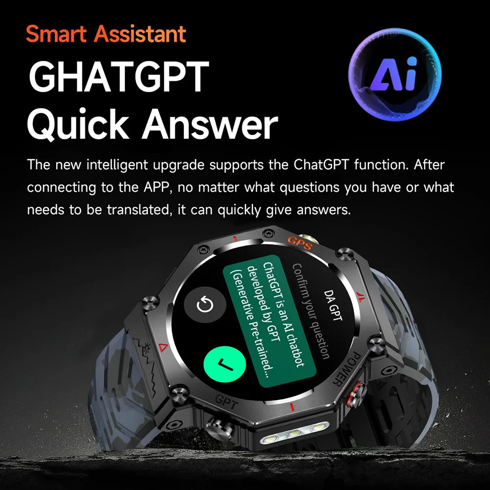 2026 T-Rex 3 Ultra Men Smart Watch Original 10ATM Waterproof GPS Rugged Compass Military 100+ Sports Mode Smart Bracelet