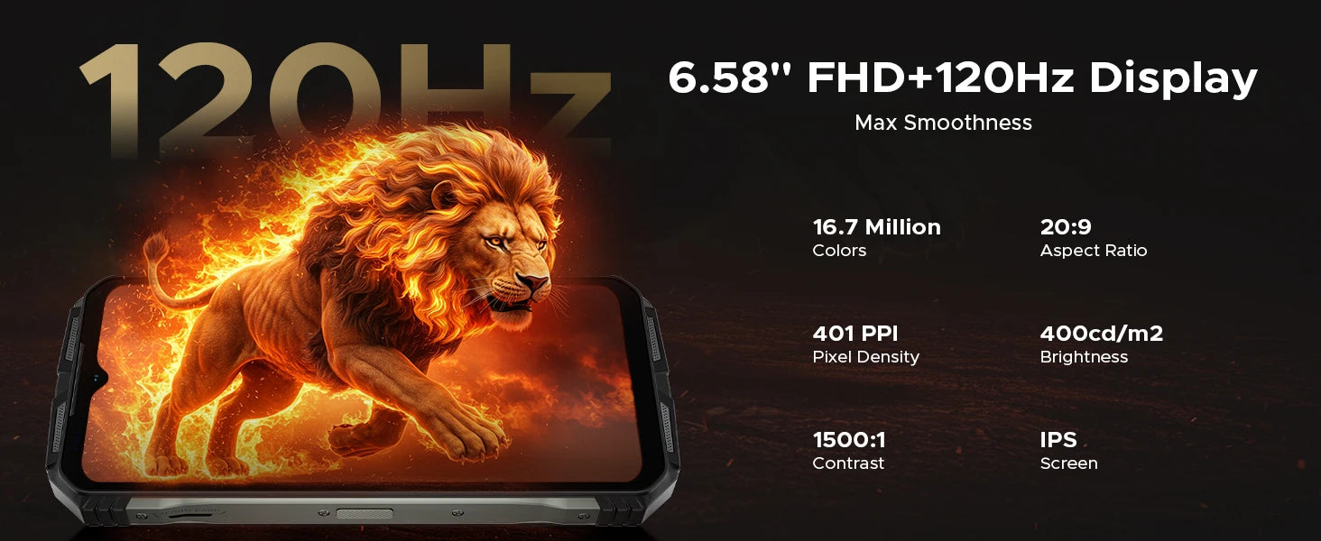 DOOGEE V Max S 5G Rugged Phone 6.58" Dual Camping Lights 24GB(8+16) 256GB 22000mAh Large Battery 108MP AI Main Camera Smartphone