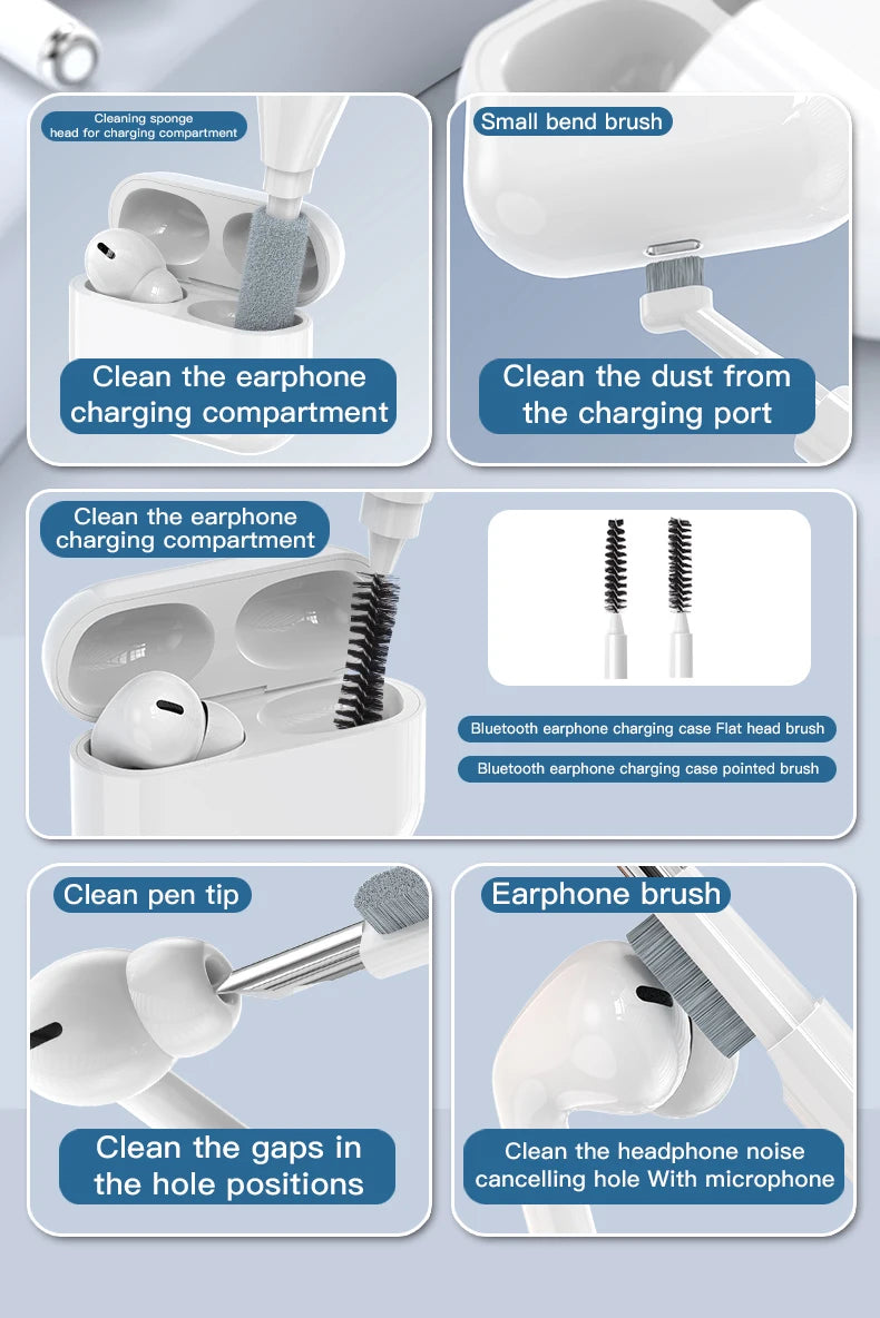22 in 1 Multi-Function Cleaning Kit for iPhone AirPods iPad Digital Camera PC Keyboard Phone Screen Headphones Tools