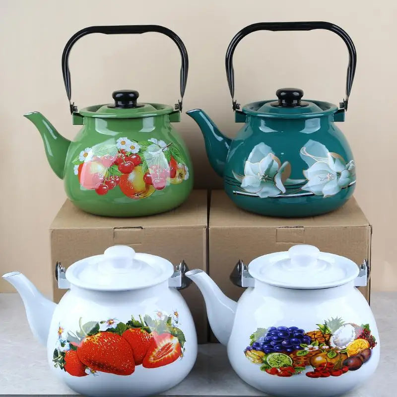 3.5L Large Capacity Porcelain Enameled Tea Pot Perfect for Home or Restaurant Use Tea Kettle Practical and Beautiful