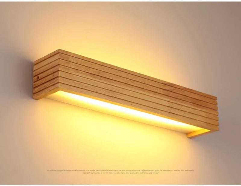 Wood LED Wall Lamp Bedroom Modern Wall Light Bedside Sconces Indoor Lighting Home Decor for Living Room Study Room Stairs