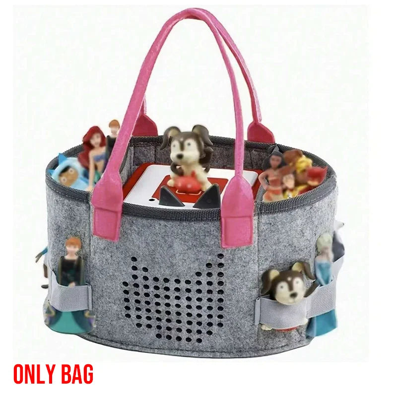 Portable Carrying Case for Toniebox Starter Set and Figurines Travel Felt Cloth Musical Toy Folding Bag for Toniebox Accessories