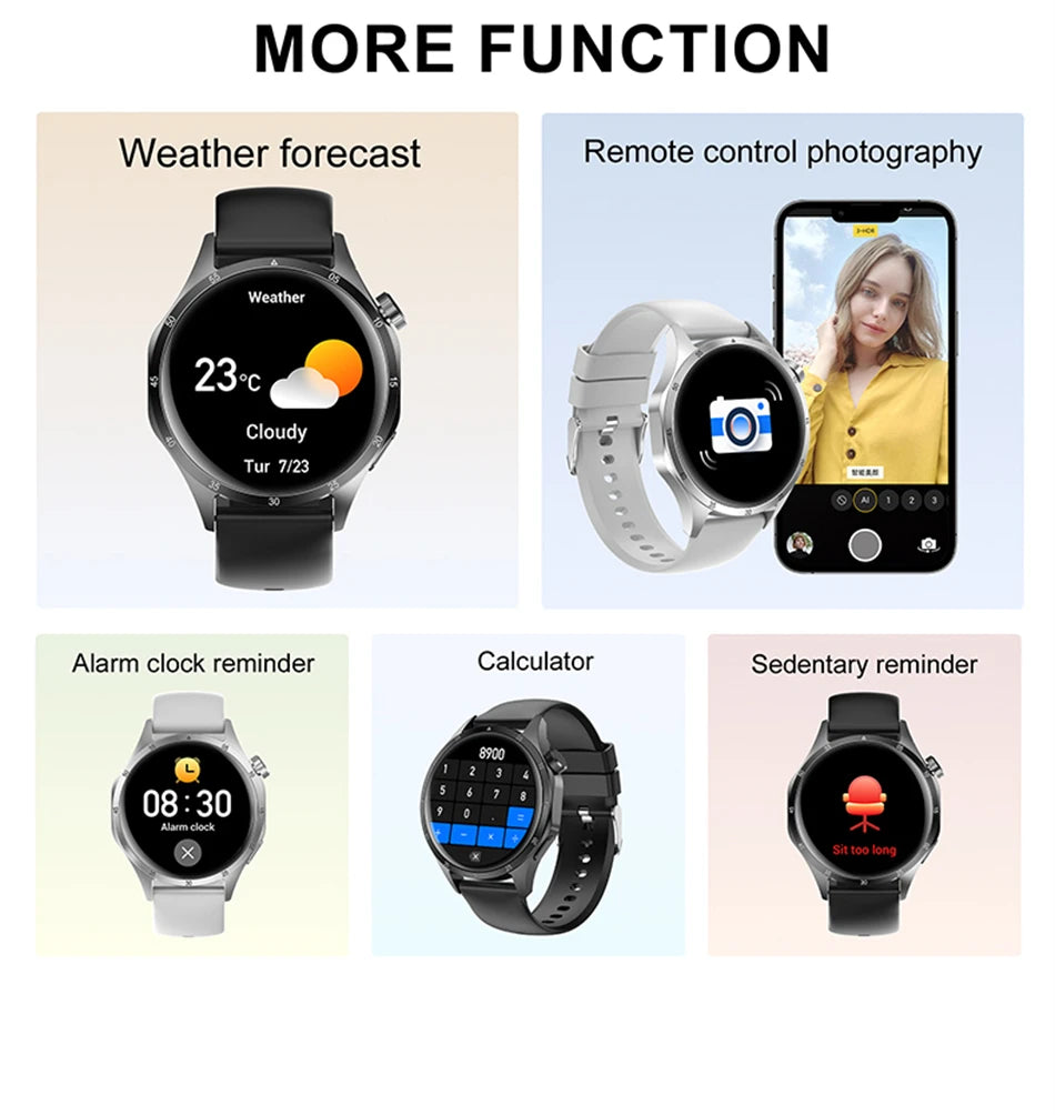 New Bluetooth Call Music Men's Smart Watch GPS Movement records NFC IP68 Waterproof Women Health Monitoring Smart Bracelet Gift