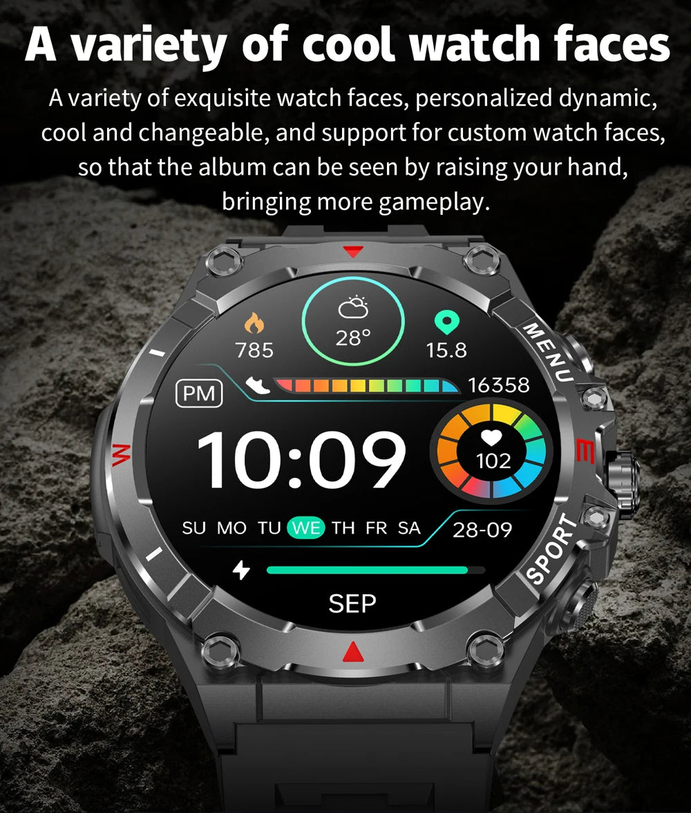 2025 COLMI V76 GPS Smartwatch 1.43" Ultra AMOLED Display Built-in Compass Altimeter Bluetooth Call Smart Watch 500mAh Battery
