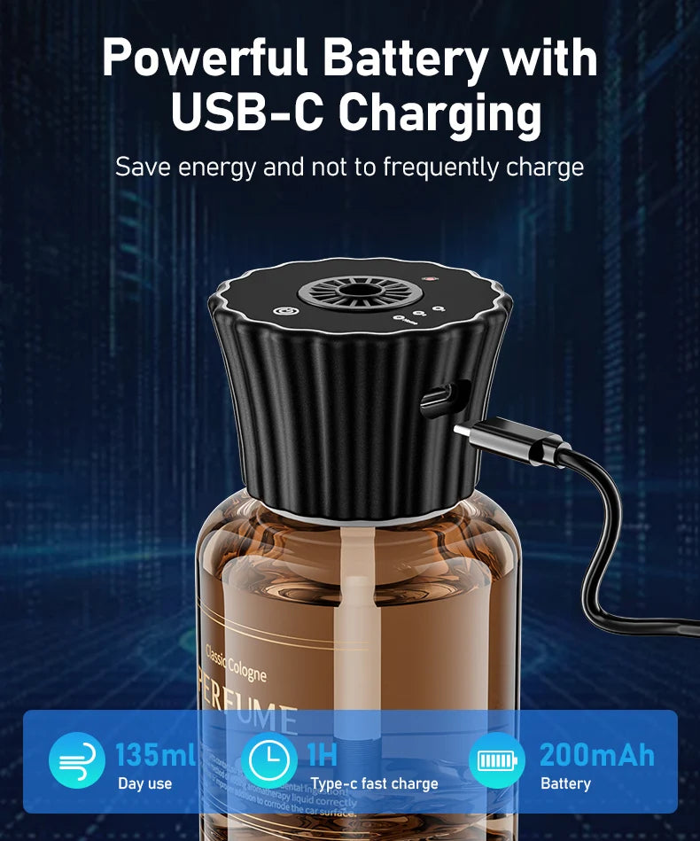 Smart Aromatherapy Diffuser AI Auto Sensing Timer Spray Quick Odor Removal Starry Night Light Long Lasting Fragrance Home Car