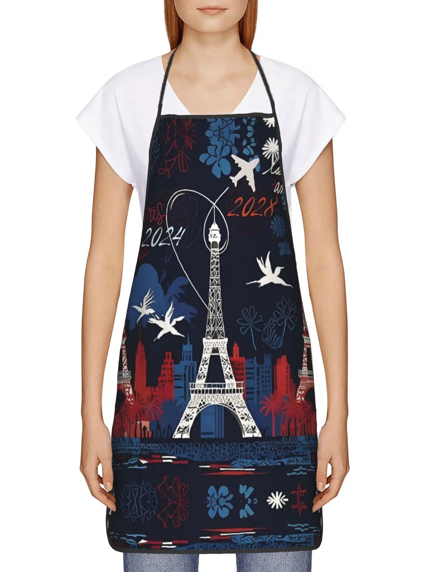Paris to LA Adjustable Cooking Apron Unisex Household