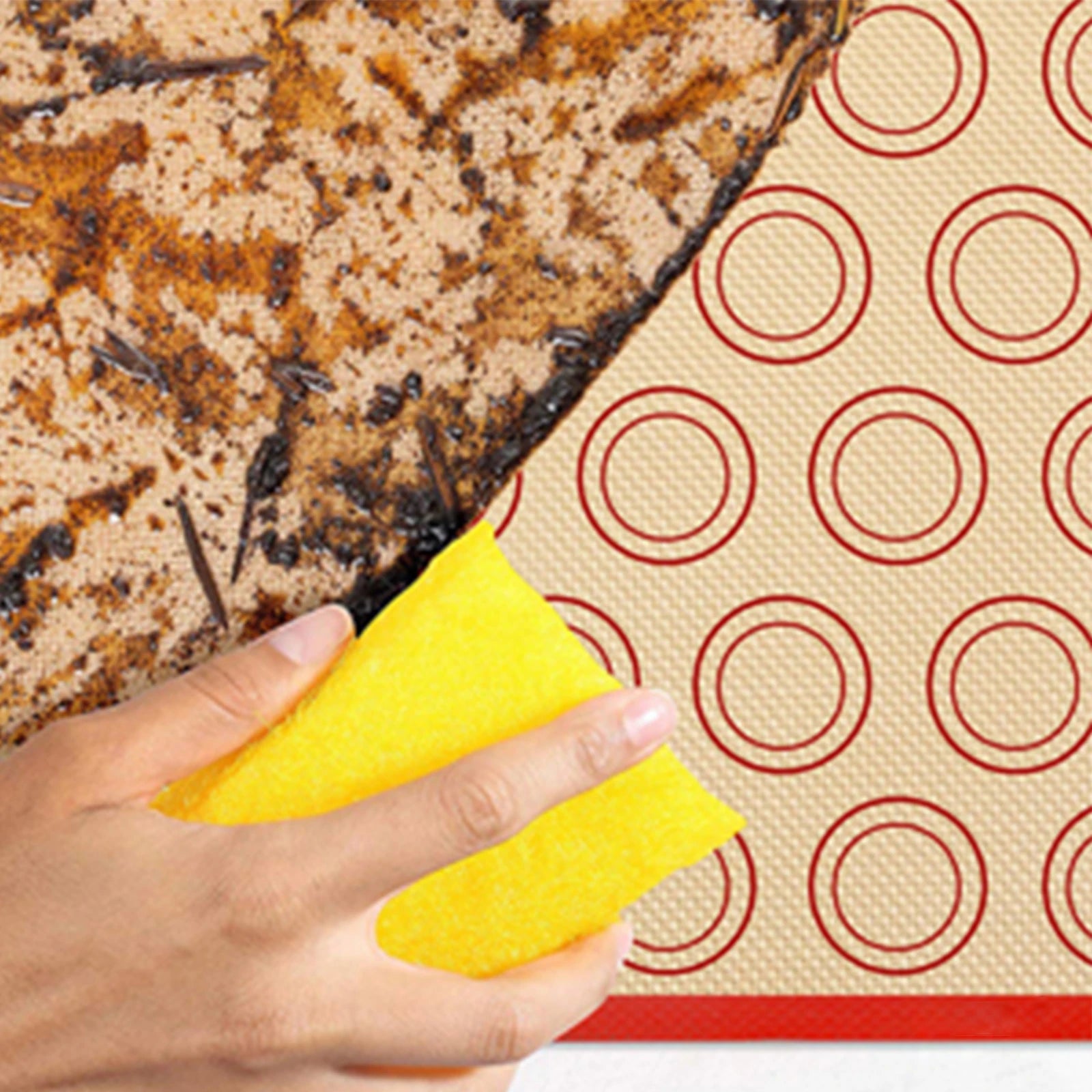 1PC Silicone Baking Mat for Oven, Thin 0.4mm, Reusable Non Stick Heat Resistant Bakeware Sheets Liner Baking Tools for Cookie