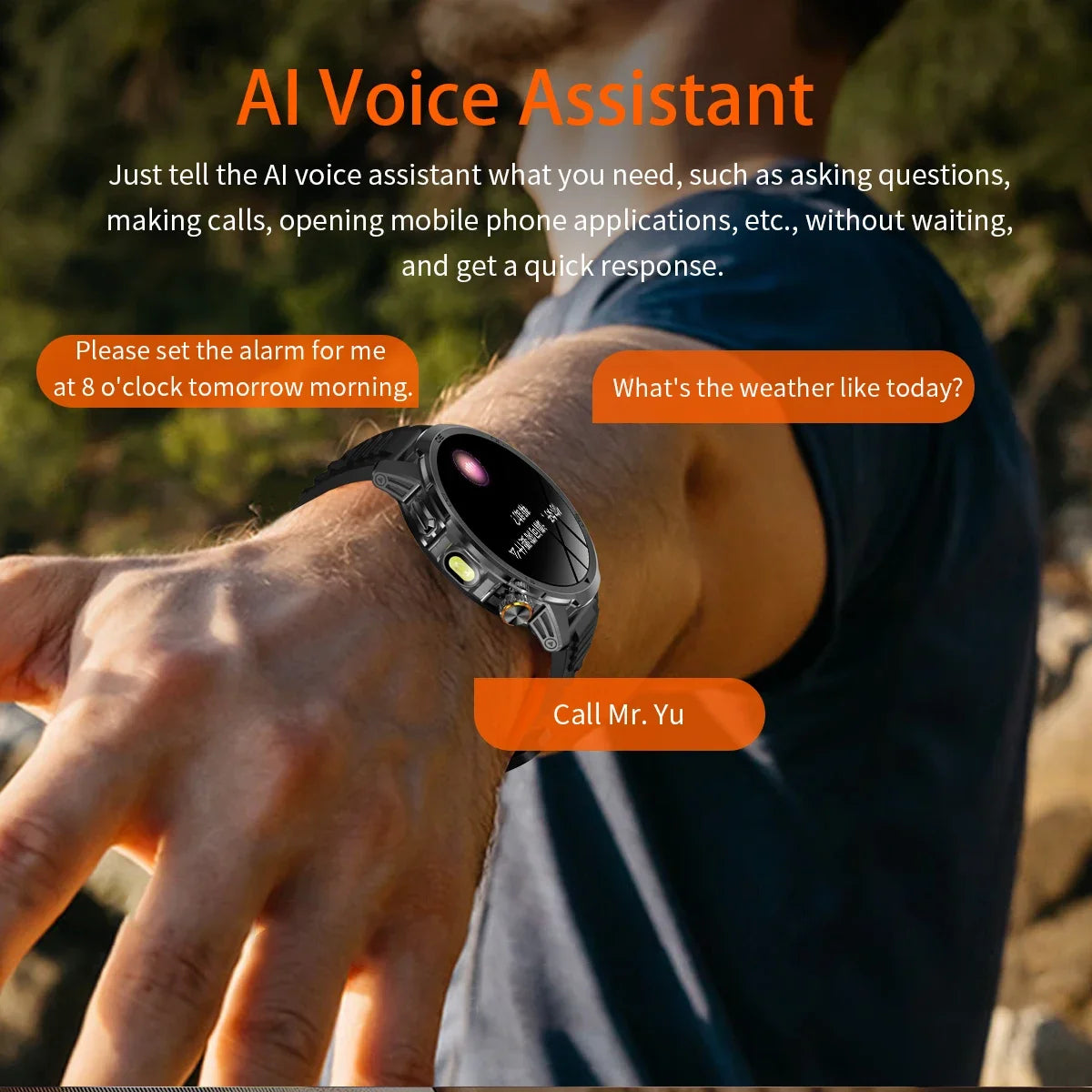 2026 Military T-Rex 3 Smart Watch Fitness Clock Men 466*466 AMOLED Screen 1000mAh Battery Flashlight Call Waterproof Smartwatchs