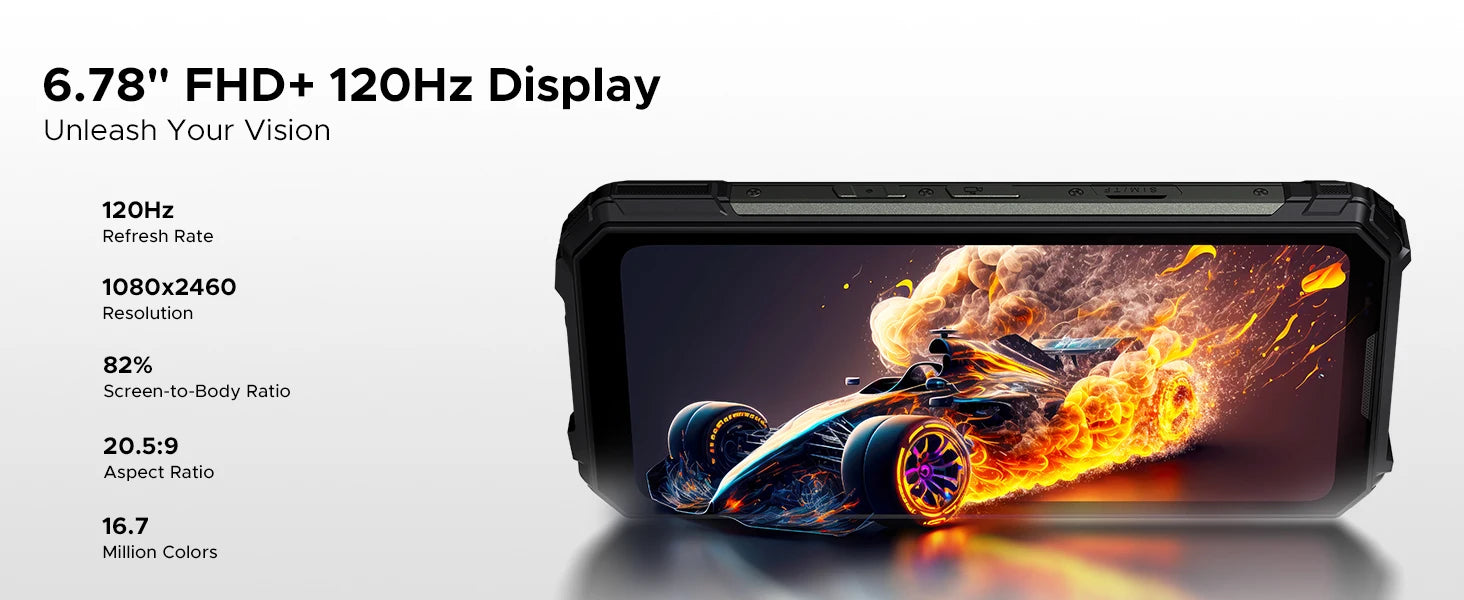 DOOGEE V Max Play 5G Rugged Phone Projector Function Dual Camping Lights 6.78'' Display 20500mAh Battery 16GB 512GB Smartphone