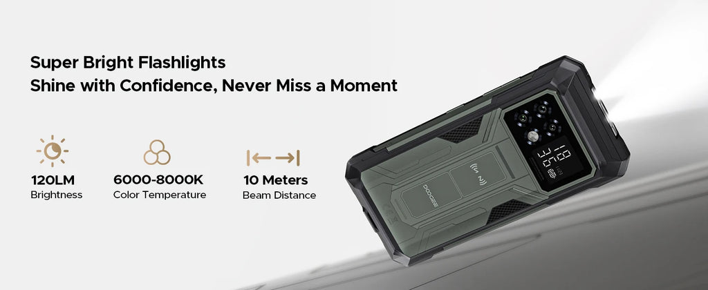 DOOGEE S200 Max 5G Rugged Phone 1.32" Rear Display Dual light Flashlight 16GB 512GB 22000mAh  6.72'' 120Hz Screen Smartphone NFC