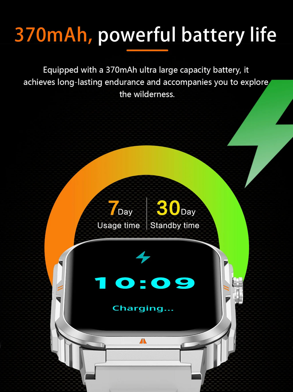 LIGE Military Smart Watch Men IP68 Waterproof Outdoor Sport Tracker LED Flashlight Bluetooth Call Man Smartwatch For Android iOS