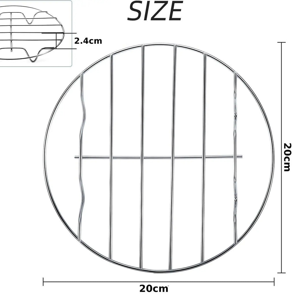 6/7/8 Inch Round Cooling Rack Stainless Steel Cooking Steaming Roasting Rack for Oven Pot Air fryer Pressure Cooker Cake Pan